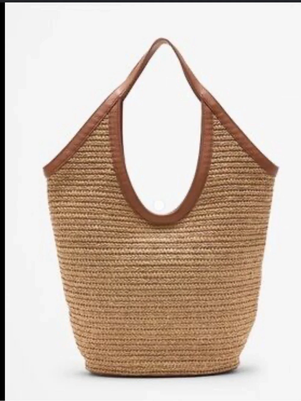Banana Republic Factory Straw Hobo Tote Bag Woven Summer Beach Carryall tan